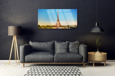 Glas foto Eiffeltoren in parijs stad