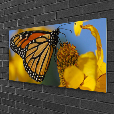 Glas foto Butterfly flower nature