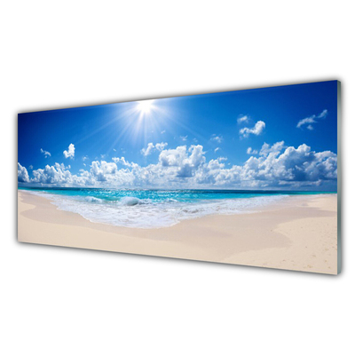 Glas foto Sun beach overzees landschap