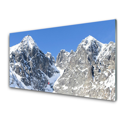 Glas foto Snow mountain landschap