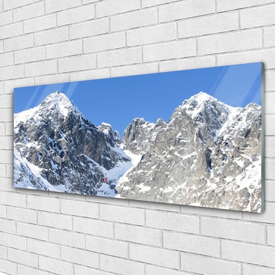 Glas foto Snow mountain landschap