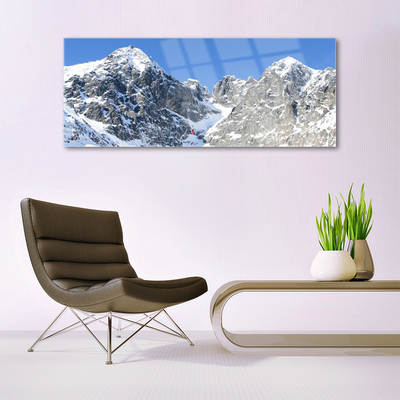 Glas foto Snow mountain landschap