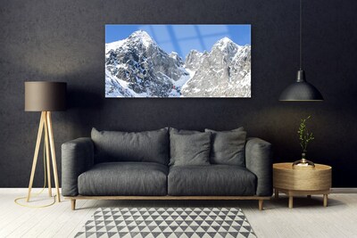 Glas foto Snow mountain landschap