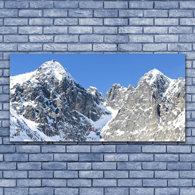 Glas foto Snow mountain landschap