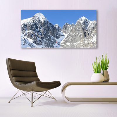 Glas foto Snow mountain landschap