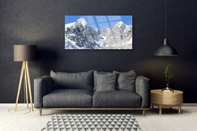 Glas foto Snow mountain landschap