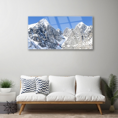 Glas foto Snow mountain landschap