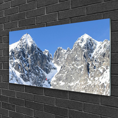 Glas foto Snow mountain landschap