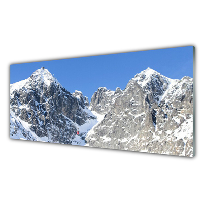 Glas foto Snow mountain landschap