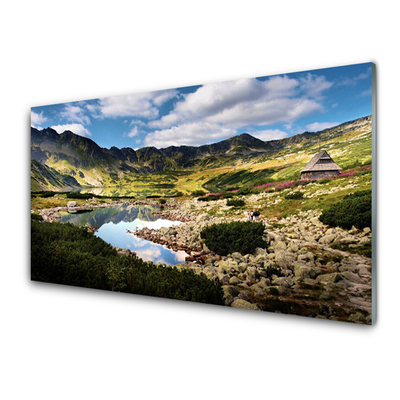 Glas foto Mountain lake landscape