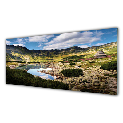 Glas foto Mountain lake landscape