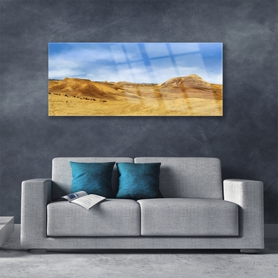 Glas foto Desert hills landschap