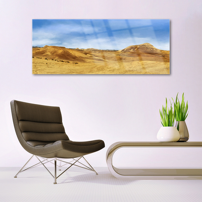 Glas foto Desert hills landschap