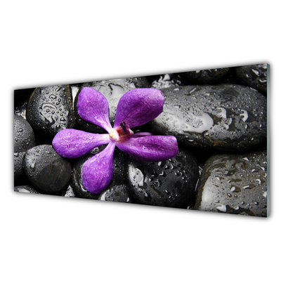 Glas foto Flower stones art