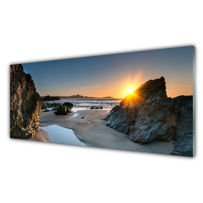 Glas foto Rock beach sun landschap