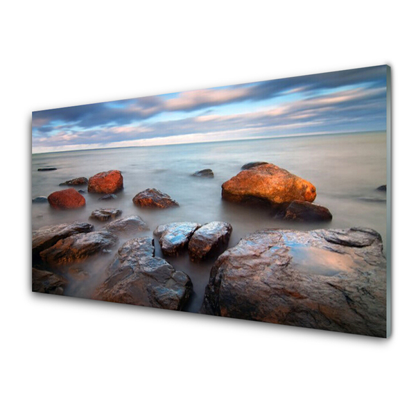 Glas foto Stones sea landscape