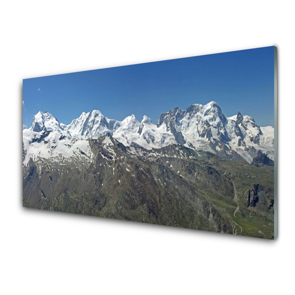 Glas foto Snow mountain landschap