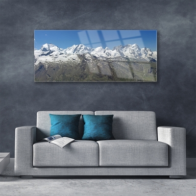 Glas foto Snow mountain landschap
