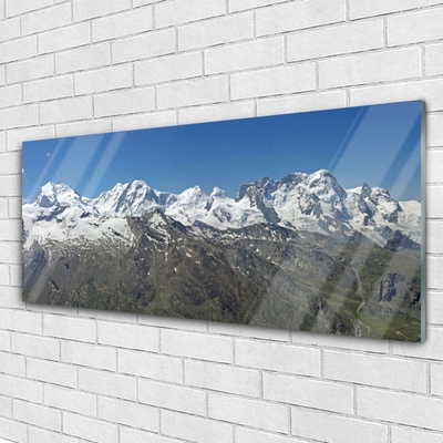 Glas foto Snow mountain landschap