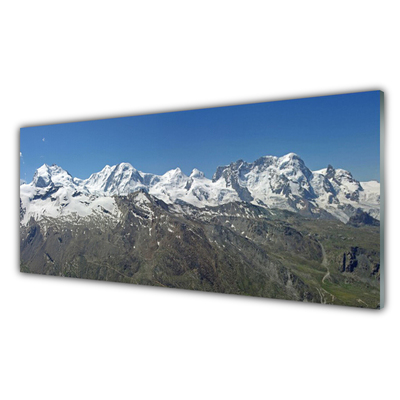 Glas foto Snow mountain landschap