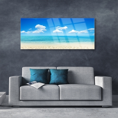 Foto schilderij op glas Sea blue sky