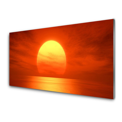 Foto schilderij op glas Sunset sea