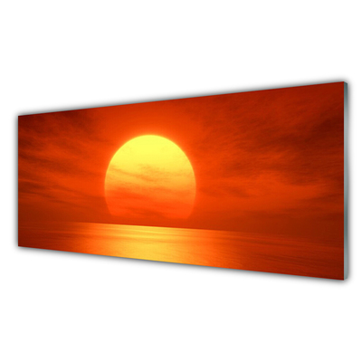 Foto schilderij op glas Sunset sea