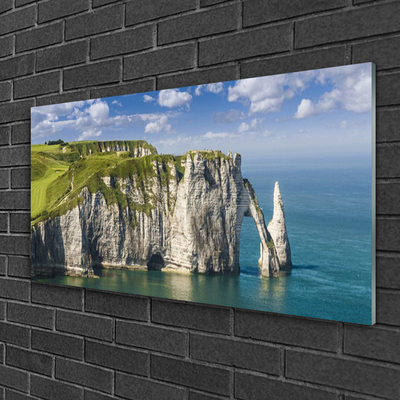 Foto schilderij op glas Rocks cliff sea coast