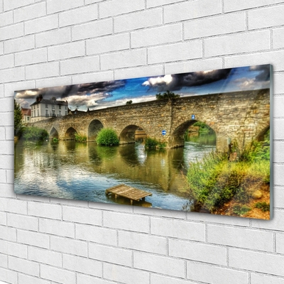Foto schilderij op glas Architecture river bridge
