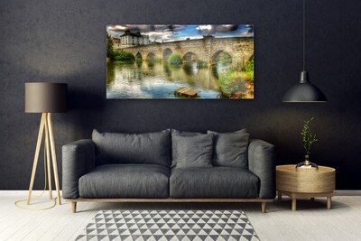 Foto schilderij op glas Architecture river bridge