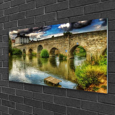 Foto schilderij op glas Architecture river bridge