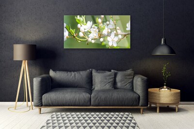 Foto schilderij op glas Takken bladeren van bloemen sad