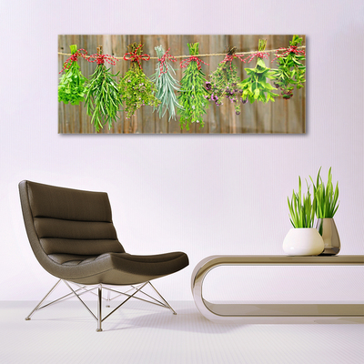Foto schilderij op glas Gedroogde kruiden bladeren natuur