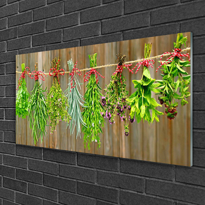 Foto schilderij op glas Gedroogde kruiden bladeren natuur