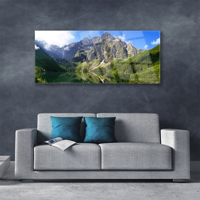 Foto schilderij op glas Tatragebergte forest sea eye