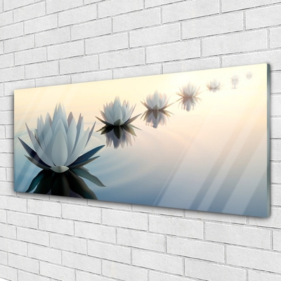 Foto schilderij op glas De lelies van waterlily