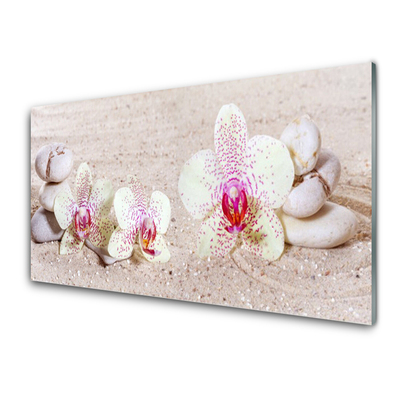 Foto schilderij op glas Orchidee orchidee sand