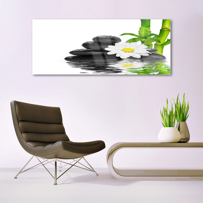 Foto schilderij op glas Stenen zen bamboo shoots