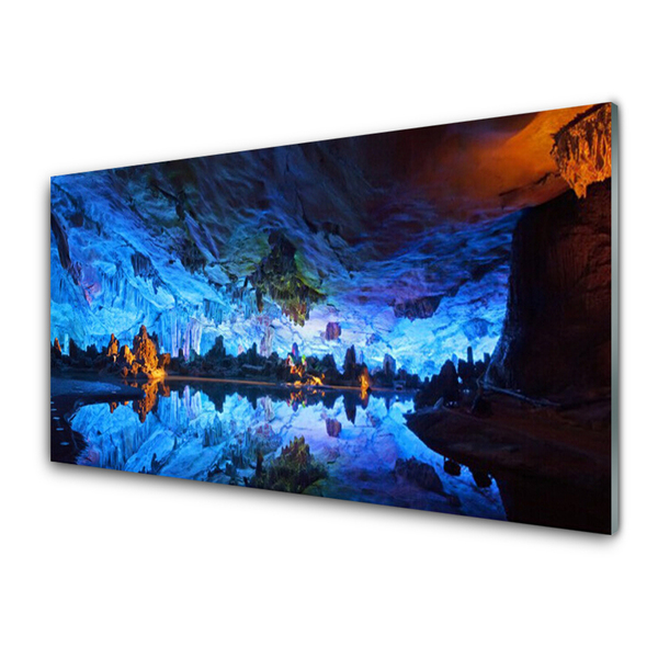 Foto schilderij op glas Glacier cave light