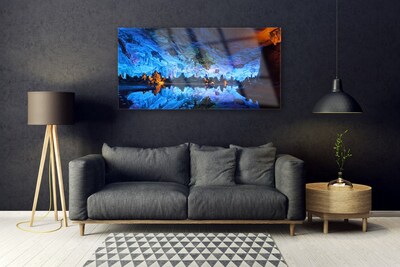 Foto schilderij op glas Glacier cave light