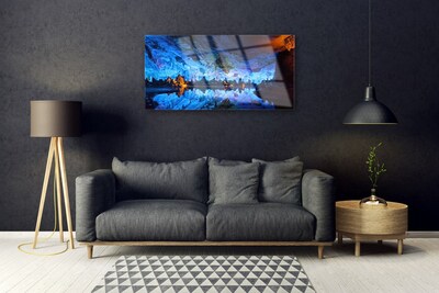 Foto schilderij op glas Glacier cave light