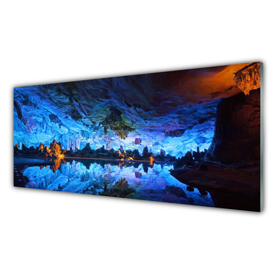 Foto schilderij op glas Glacier cave light