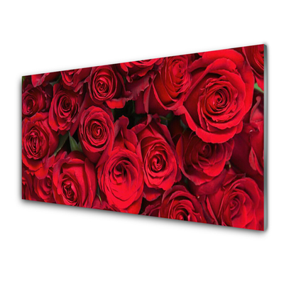 Foto schilderij op glas Rode rozen bloemen nature
