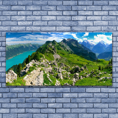 Foto schilderij op glas Bergweide aardlandschap