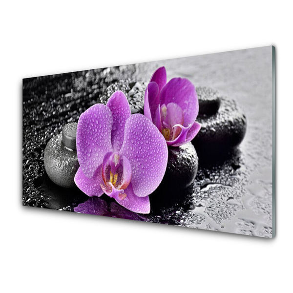 Foto schilderij op glas Orchideebloemen orchid spa