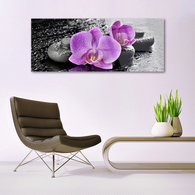 Foto schilderij op glas Orchideebloemen orchid spa