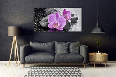 Foto schilderij op glas Orchideebloemen orchid spa