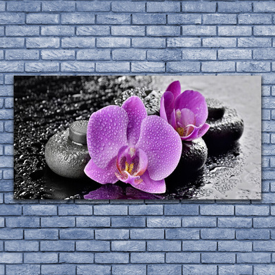 Foto schilderij op glas Orchideebloemen orchid spa