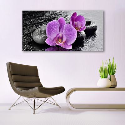 Foto schilderij op glas Orchideebloemen orchid spa