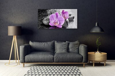 Foto schilderij op glas Orchideebloemen orchid spa